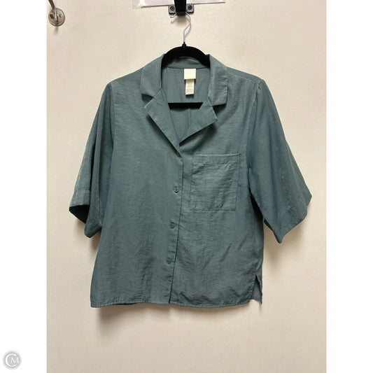 Blouse Short Sleeve By H&m In Green, Size: Xs