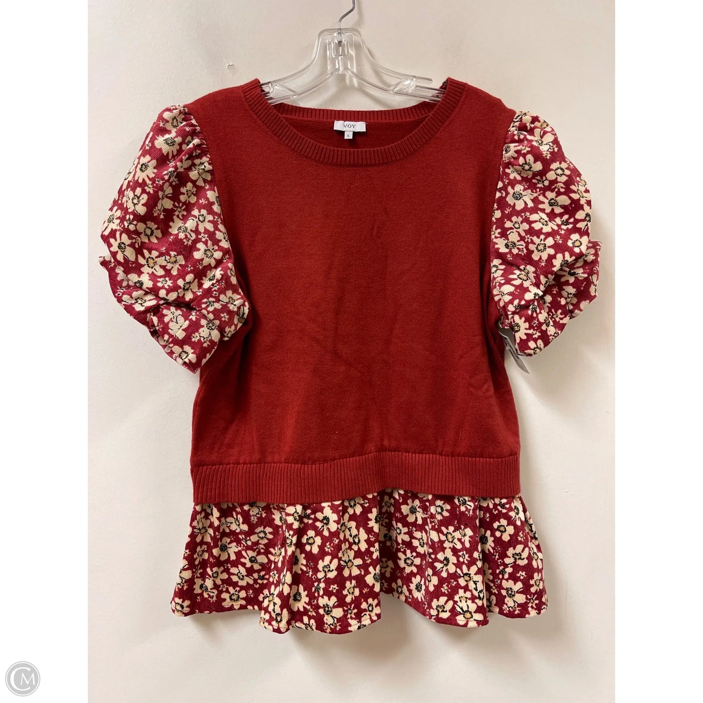 Tunic Short Sleeve By Voy In Red, Size: L