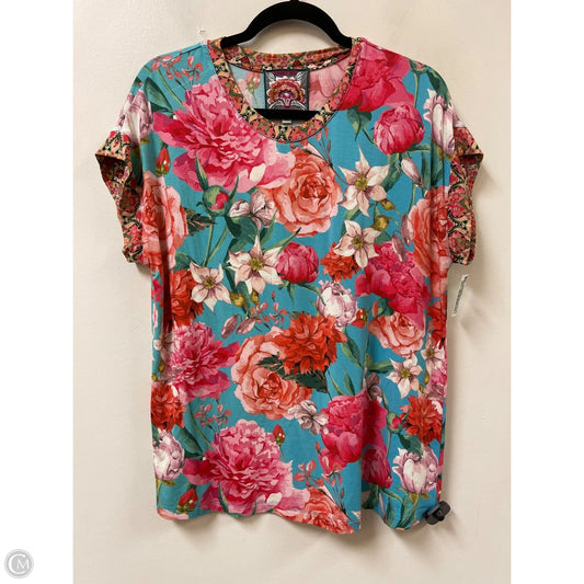 Top Short Sleeve By Johnny Was In Multi-colored, Size: M
