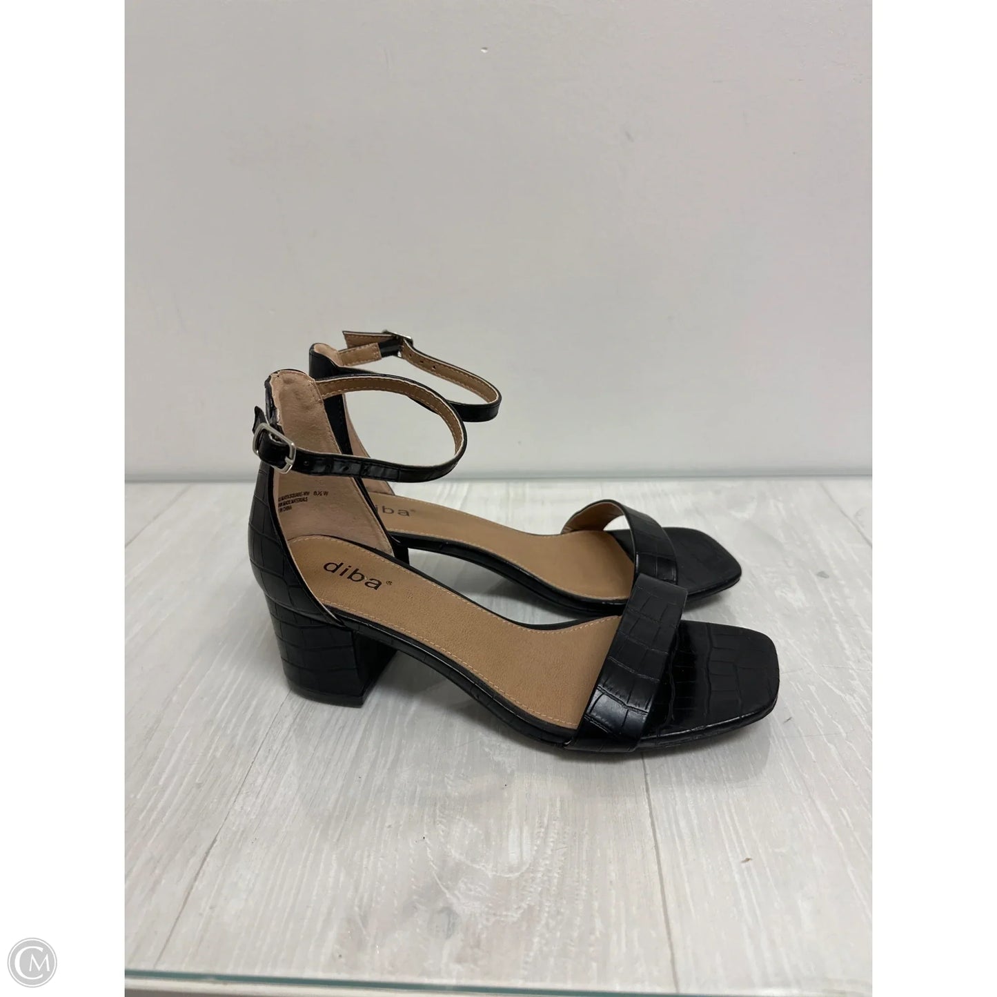 Sandals Heels Block By Diba In Black, Size: 8.5