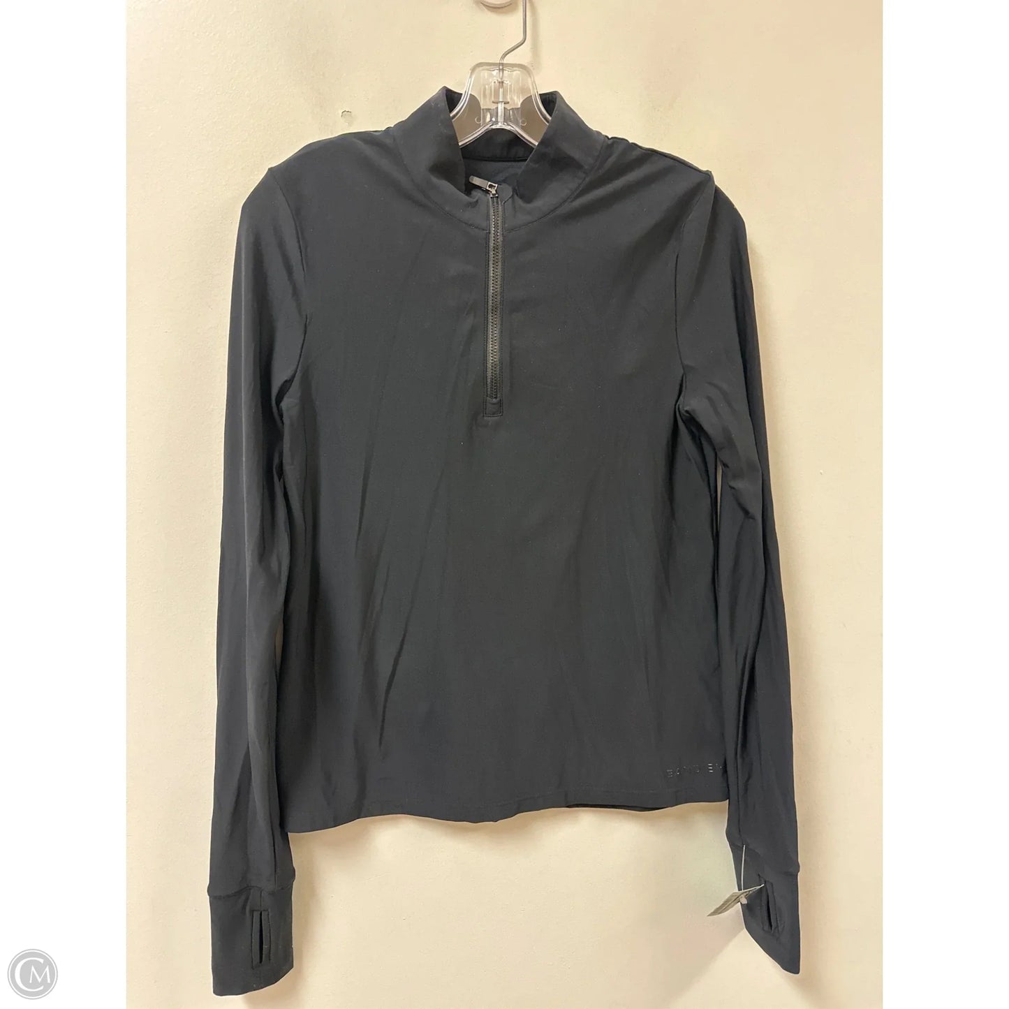 Athletic Top Long Sleeve Collar By Cmb In Black, Size: M