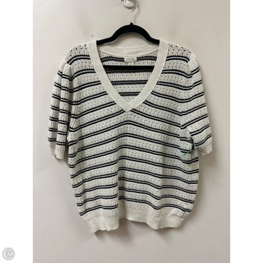 Sweater Short Sleeve By Caslon In White, Size: 1x