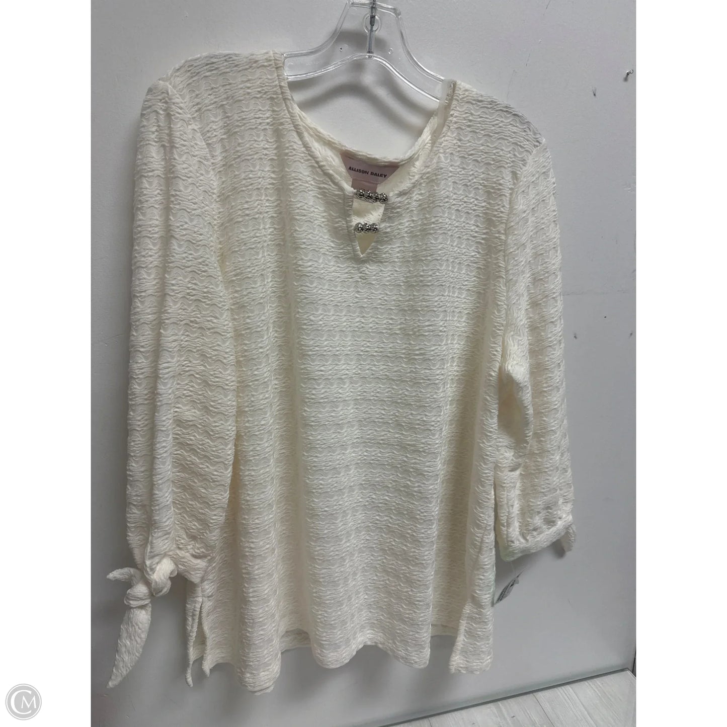 Top Long Sleeve By Allison Daley In Cream, Size: Xl