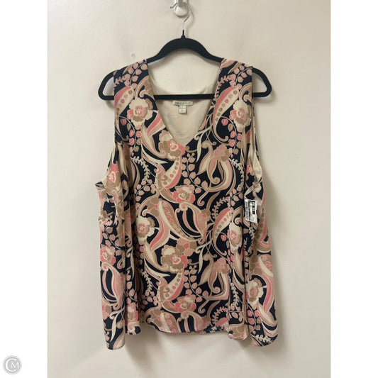 Top Sleeveless By Cato In Blue & Pink, Size: 3x