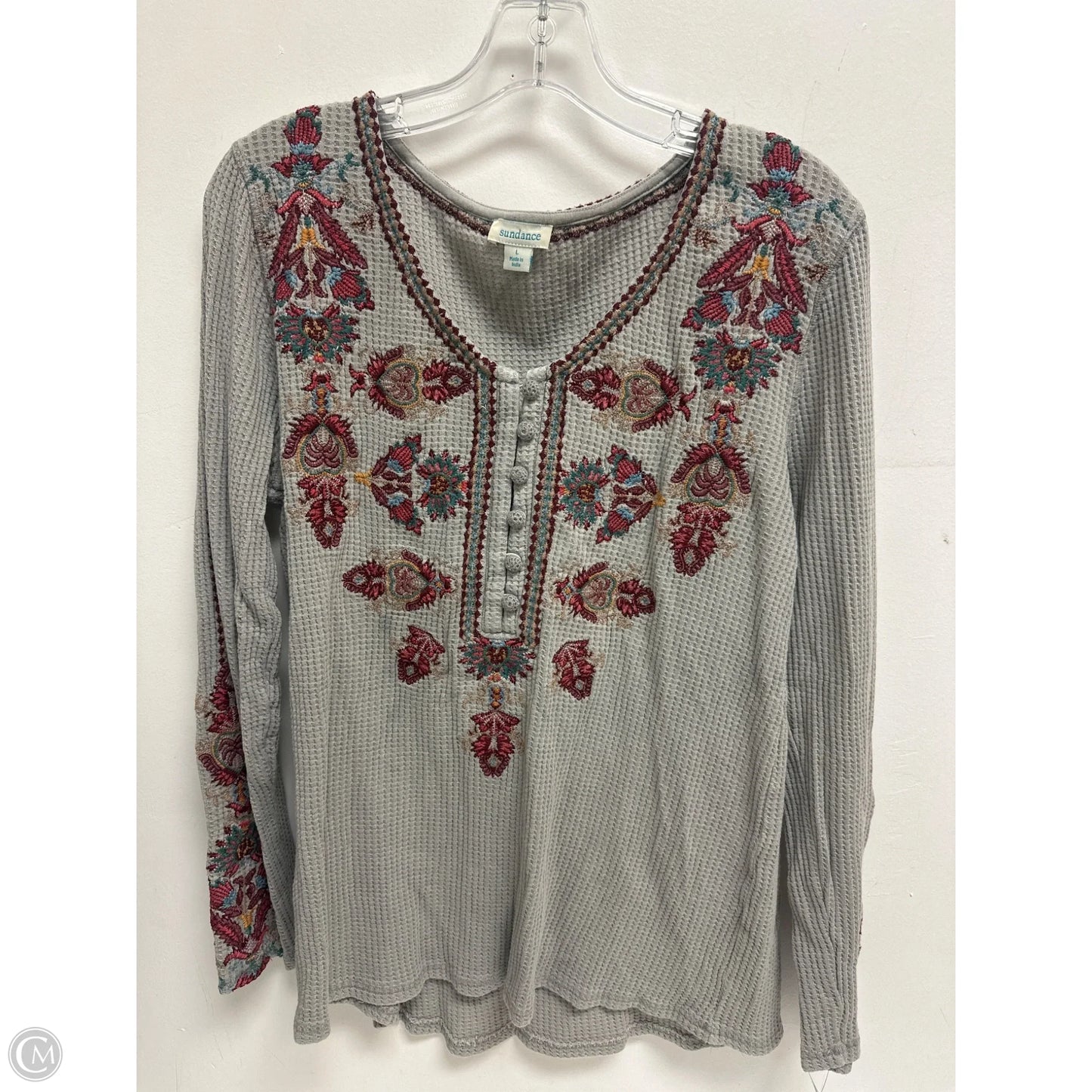Top Long Sleeve By Sundance In Grey, Size: L