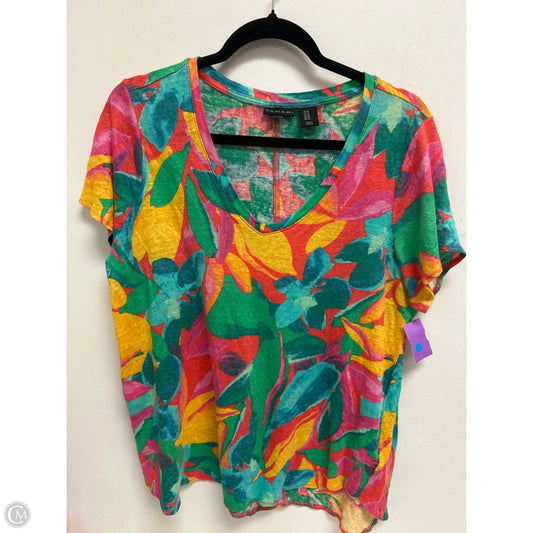 Top Short Sleeve By Tahari In Multi-colored, Size: 1x