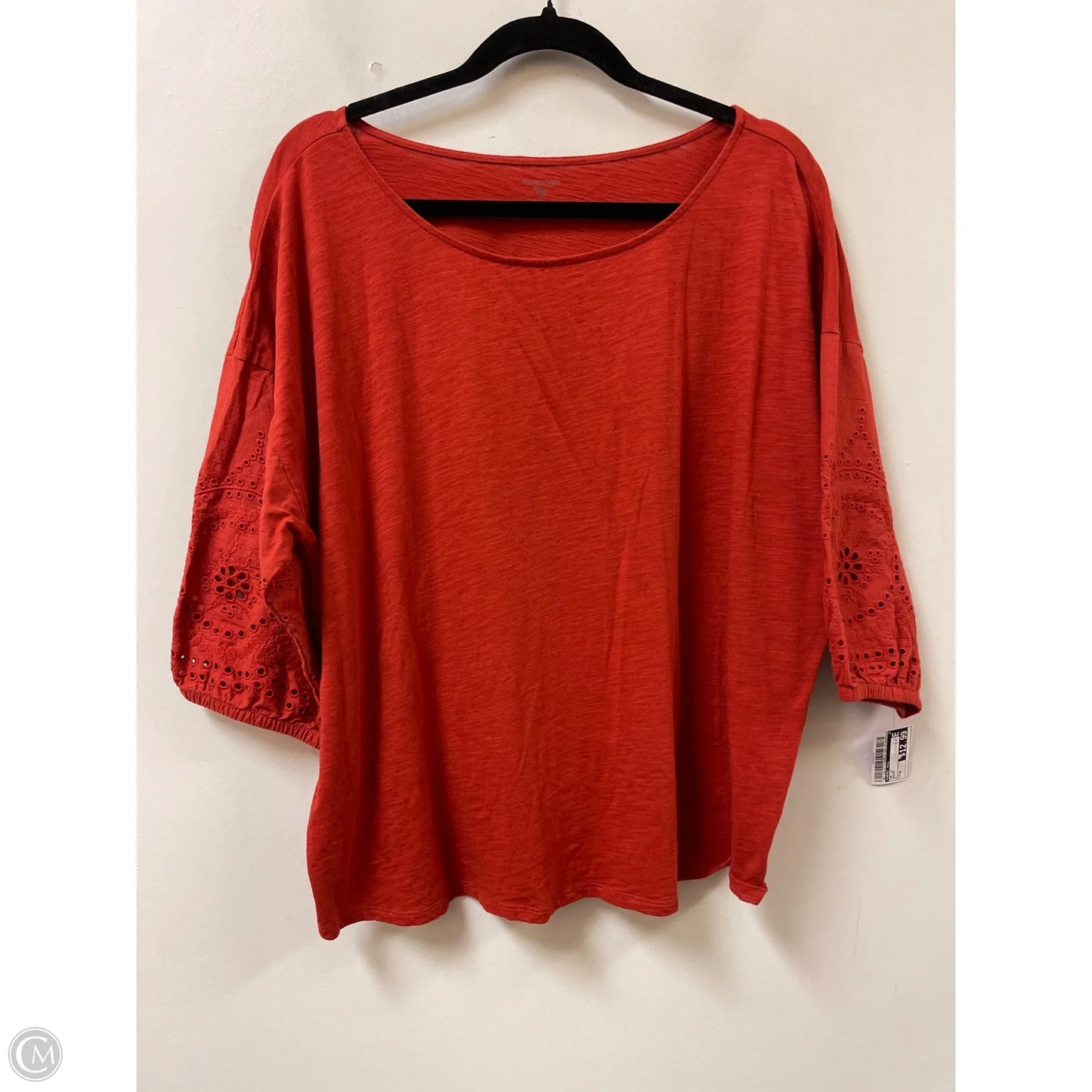 Top Long Sleeve By Garnet Hill In Orange, Size: M