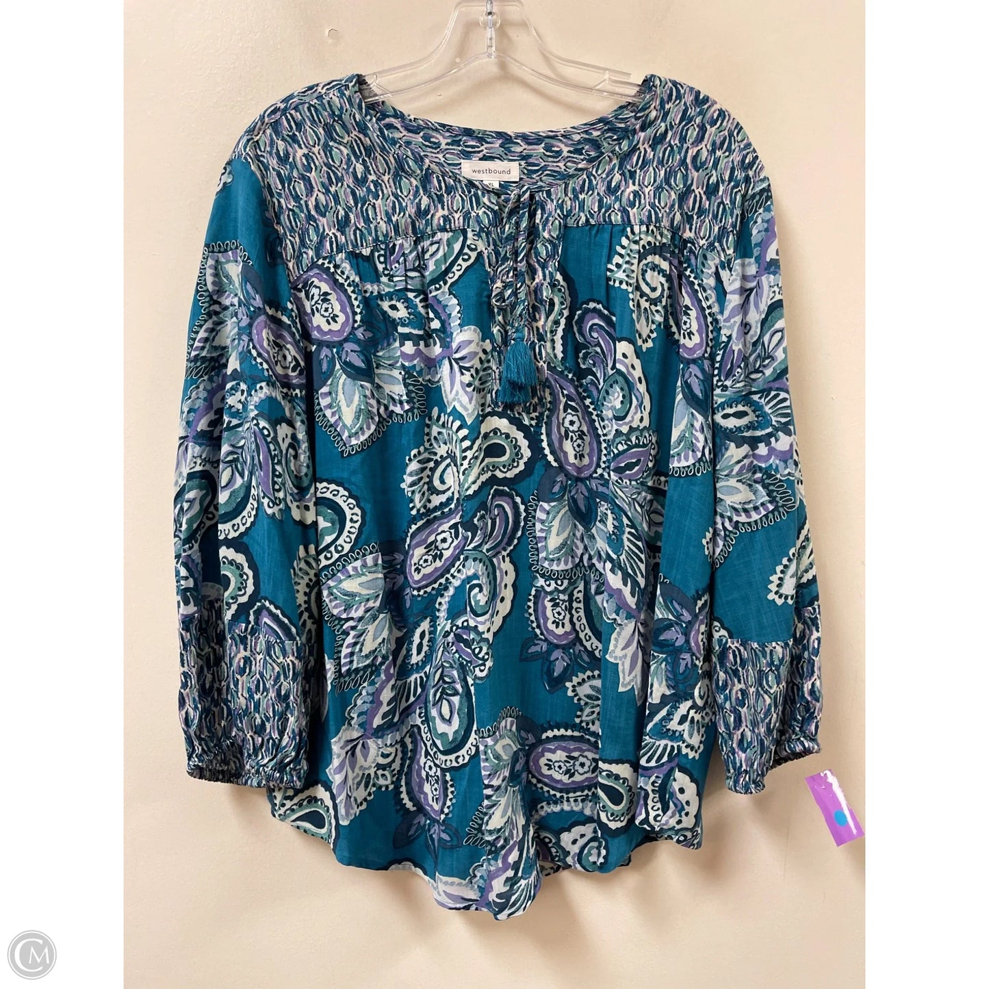 Top Long Sleeve By West Bound In Blue, Size: Xl