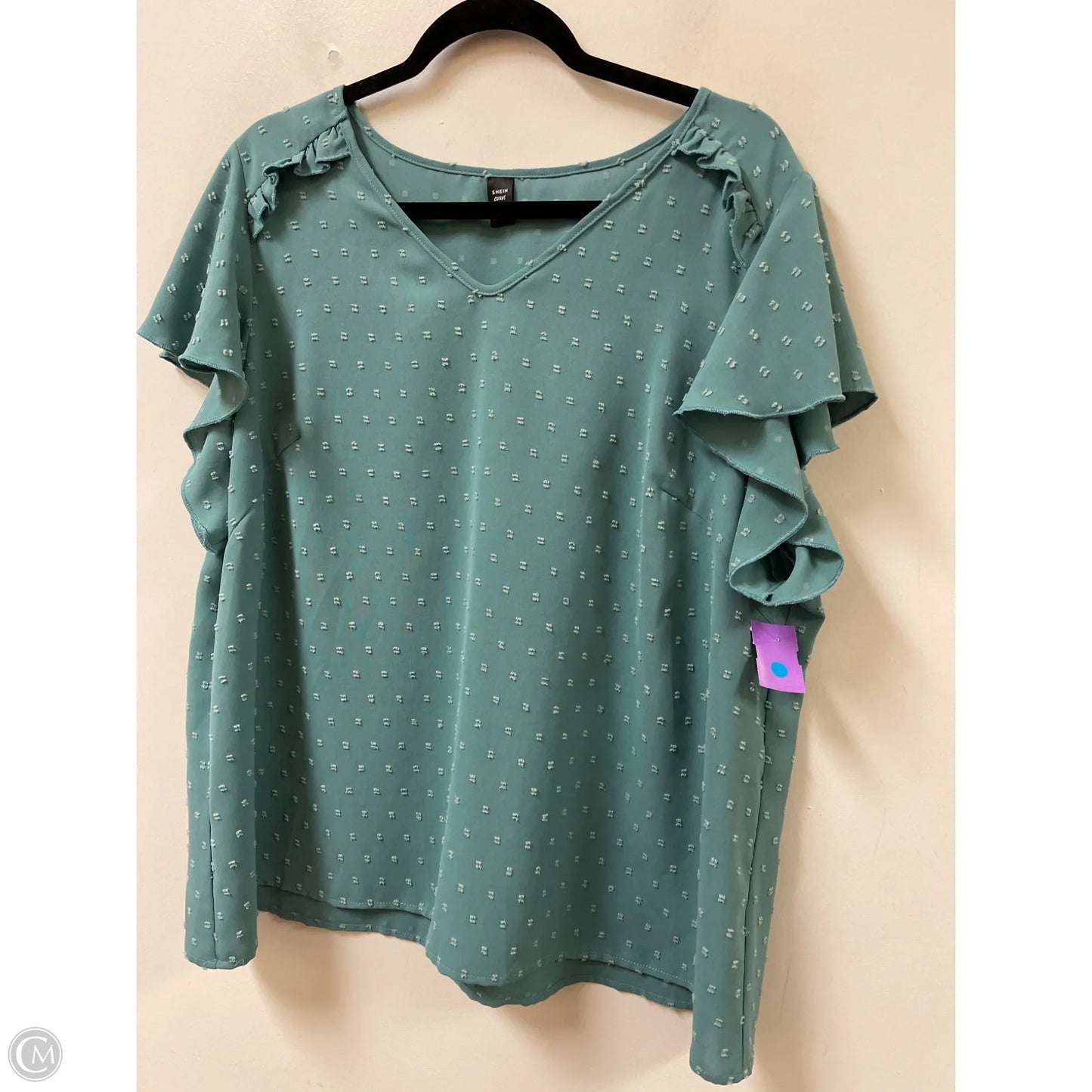Top Short Sleeve By Shein In Green, Size: 3x