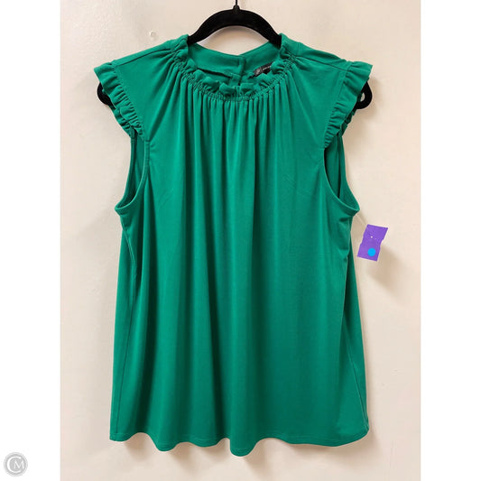 Top Short Sleeve By Adrianna Papell In Green, Size: L