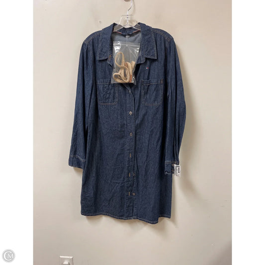 Dress Casual Midi By Tommy Hilfiger In Blue Denim, Size: Xl