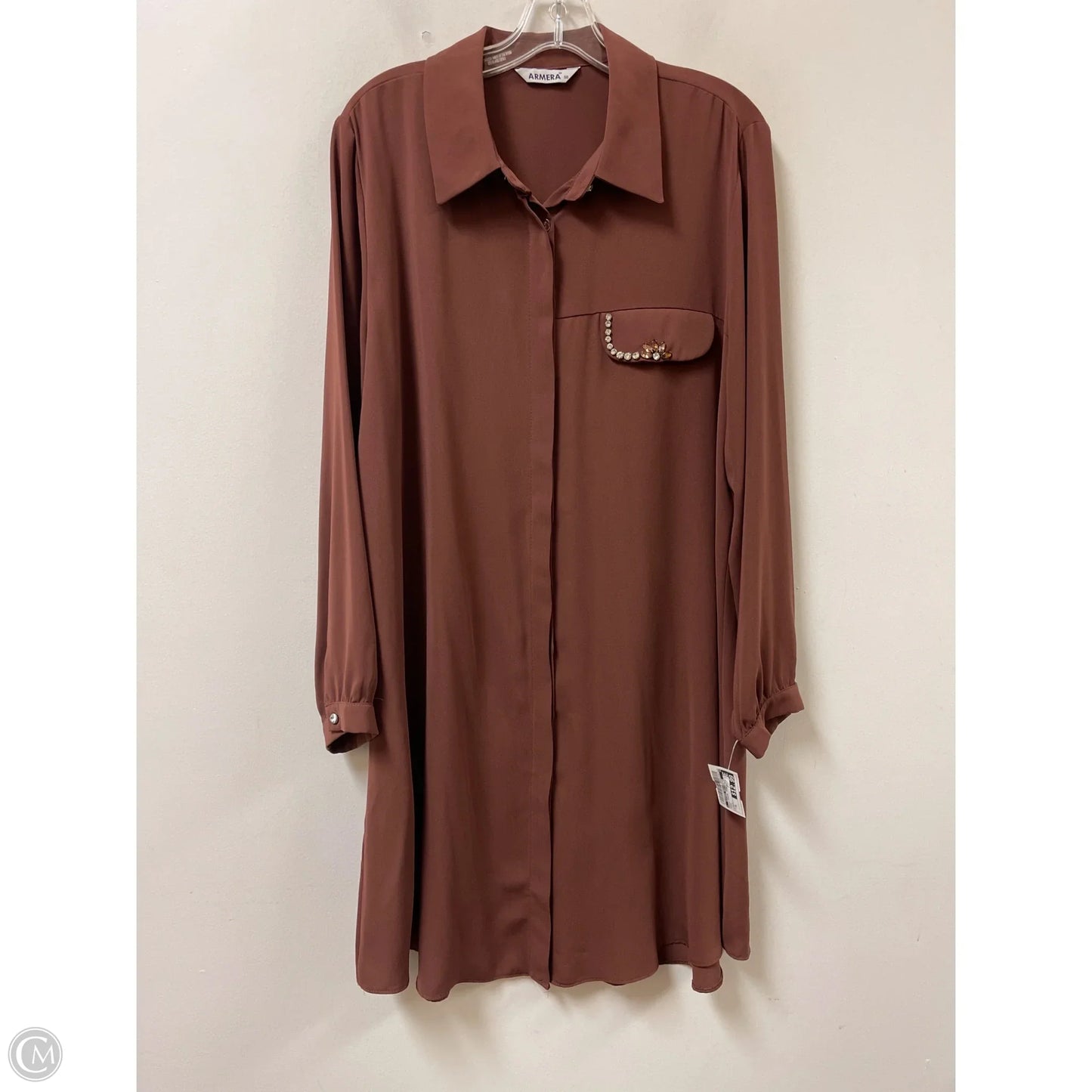Dress Casual Midi By Clothes Mentor In Brown, Size: Xl