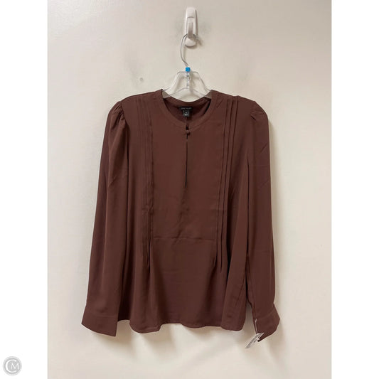 Top Long Sleeve By Ann Taylor In Brown, Size: M