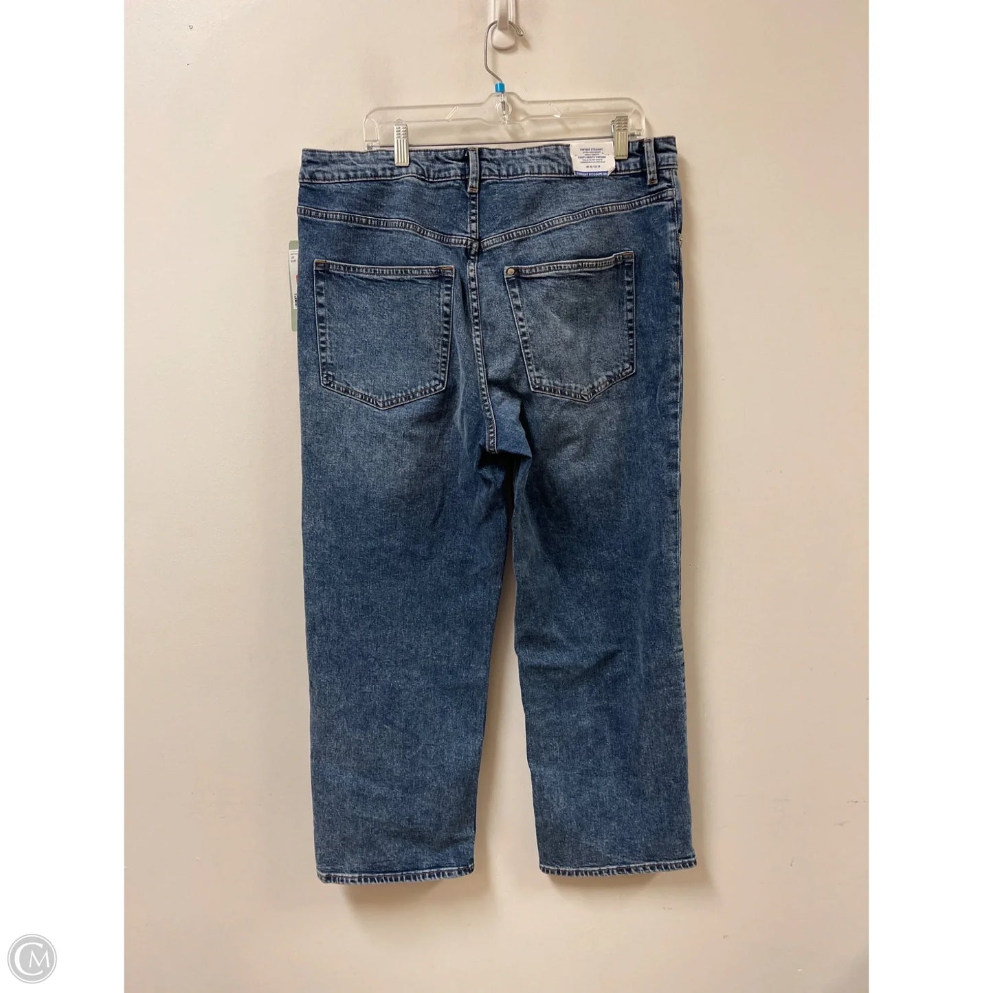 Jeans Straight By H&m In Blue Denim, Size: 18