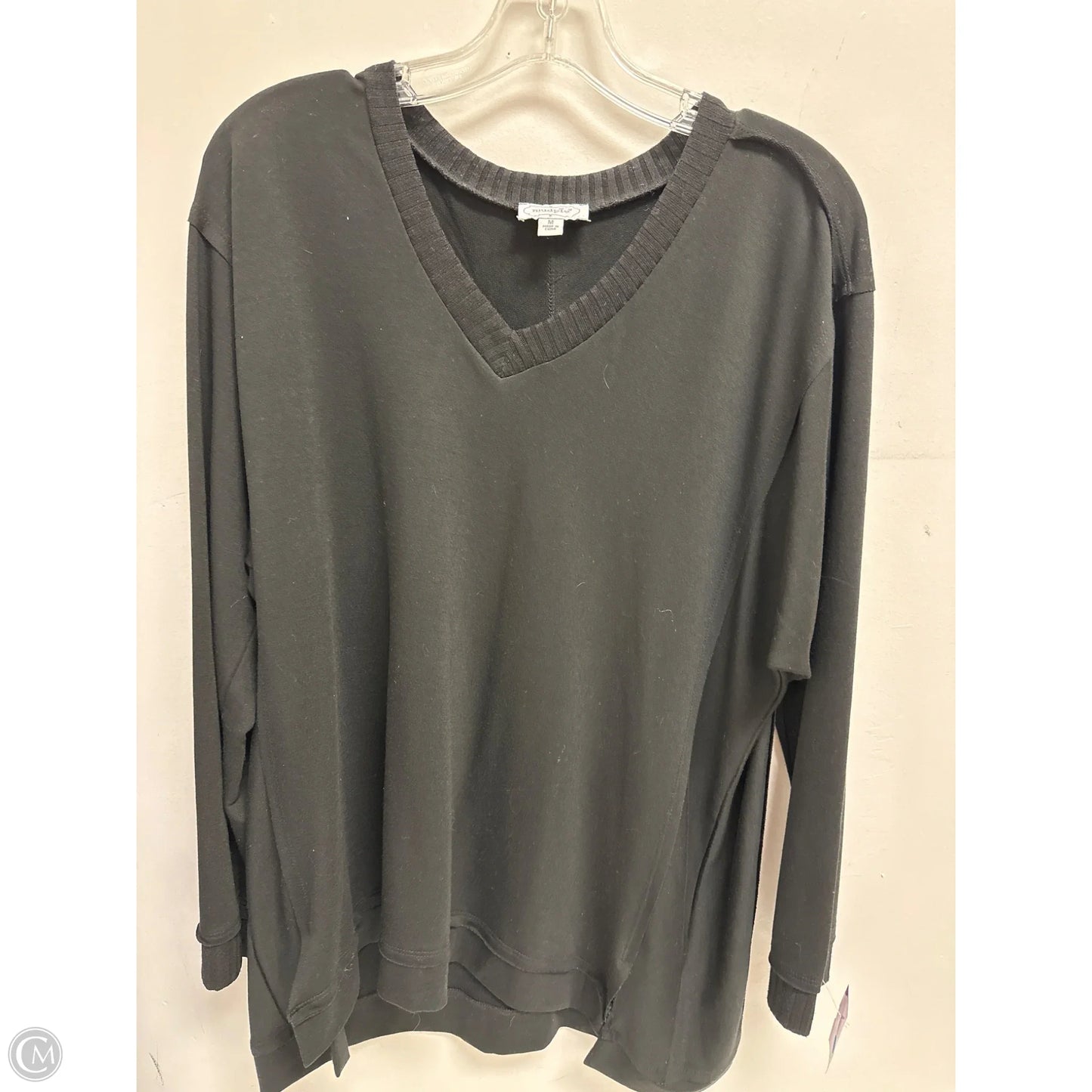 Top Long Sleeve By Mudpie In Black, Size: M