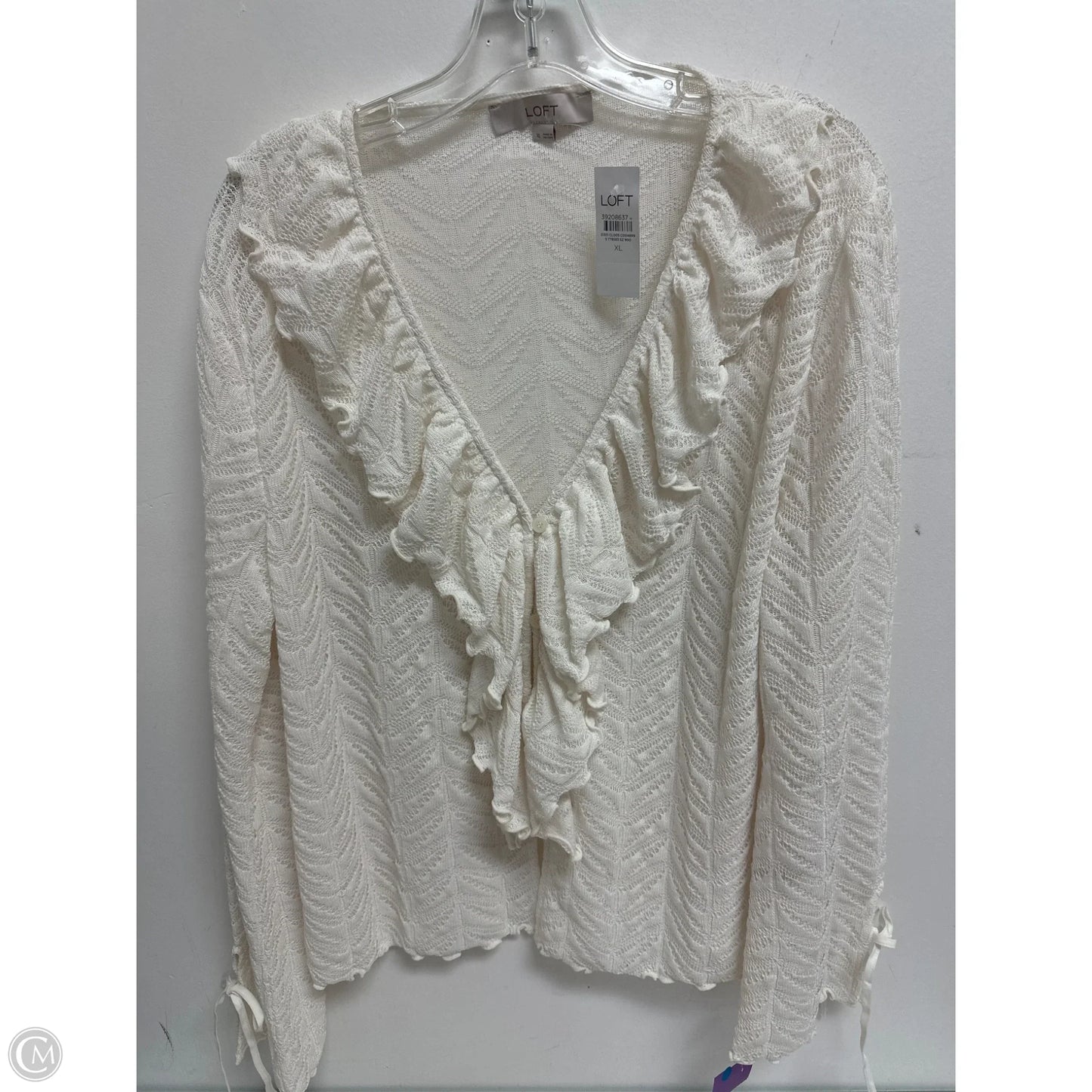 Blouse Long Sleeve By Loft In Cream, Size: Xl