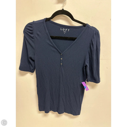 Top Short Sleeve By Loft In Navy, Size: S