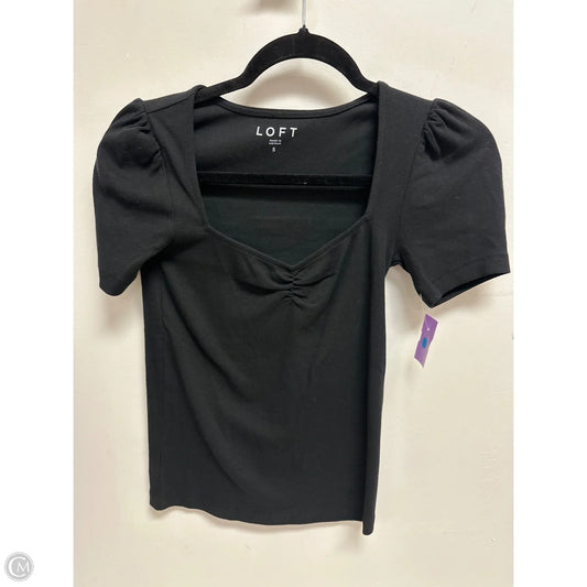 Top Short Sleeve By Loft In Black, Size: S