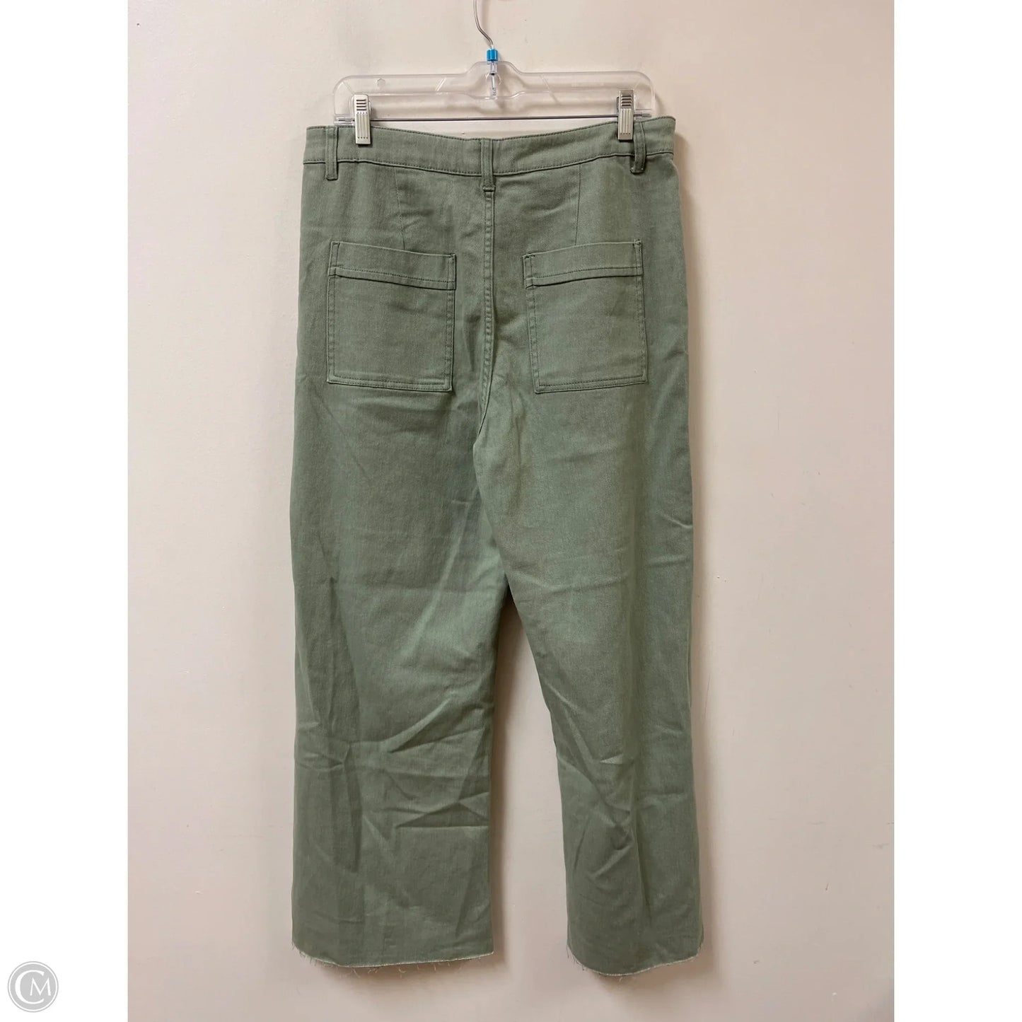 Jeans Wide Leg By Anniewear In Green Denim, Size: 16
