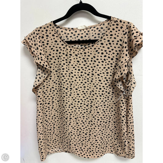 Top Short Sleeve By Les Amis In Animal Print, Size: L