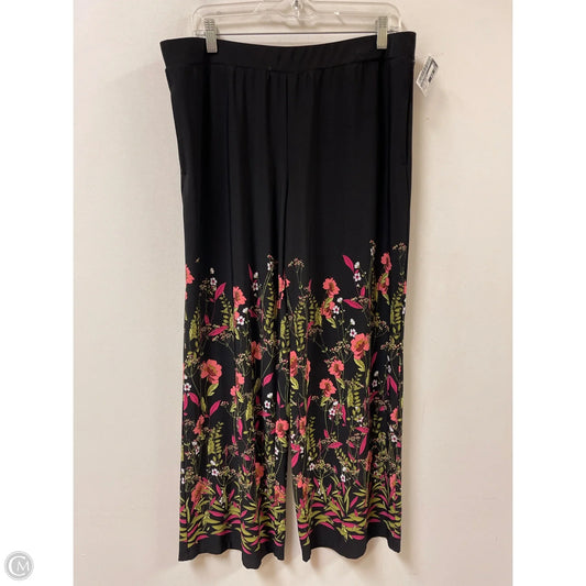 Pants Wide Leg By Susan Graver In Floral Print, Size: Lp