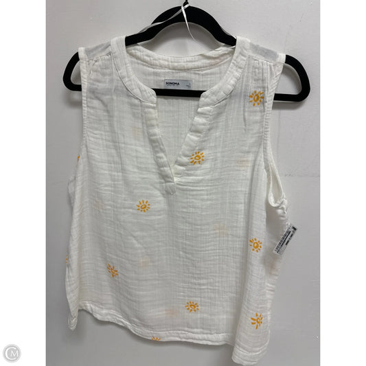 Top Sleeveless By Sonoma In White, Size: L