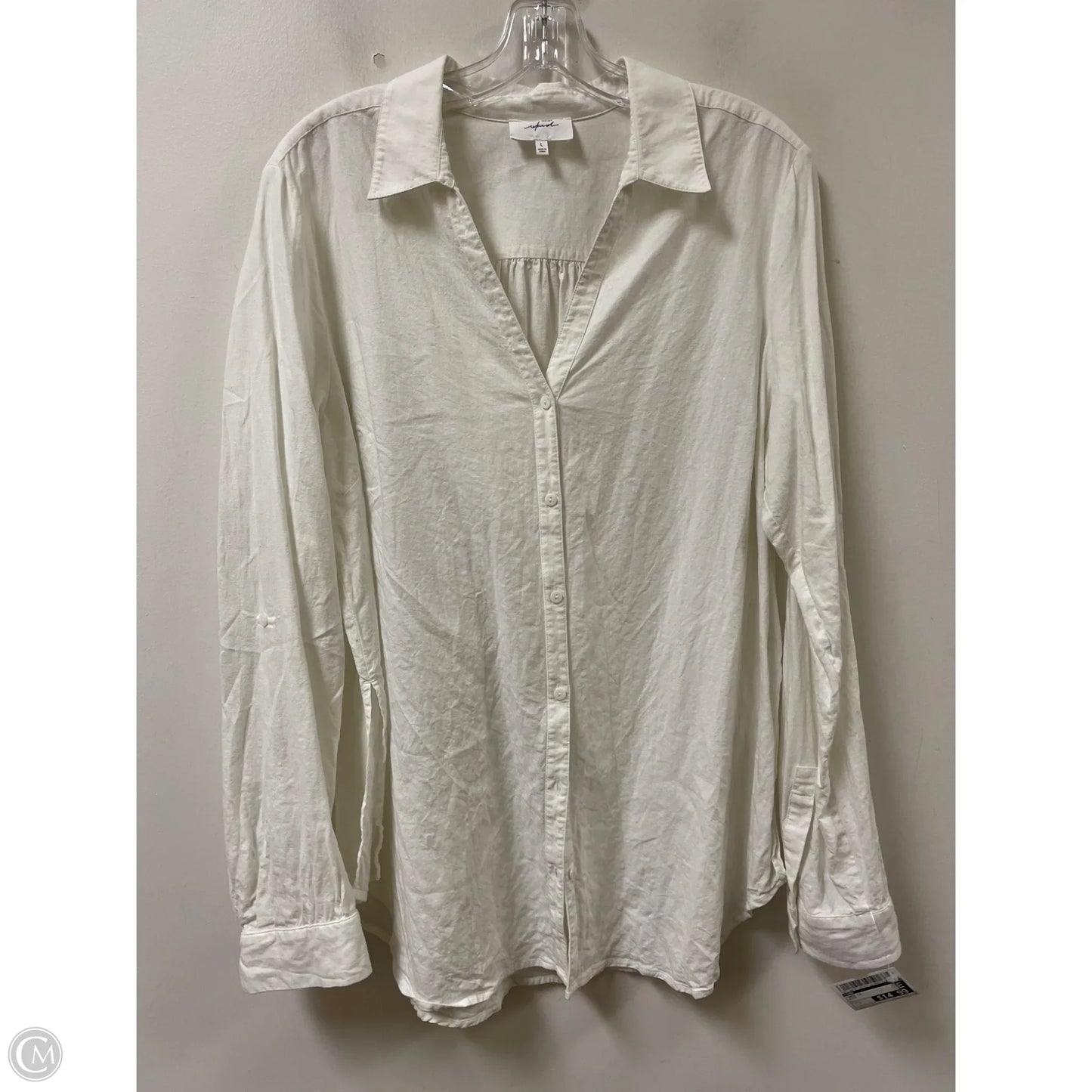 Tunic Long Sleeve By Soma In White, Size: L