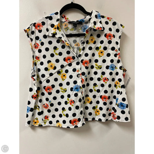 Blouse Sleeveless By Marc New York In Polkadot Pattern, Size: L