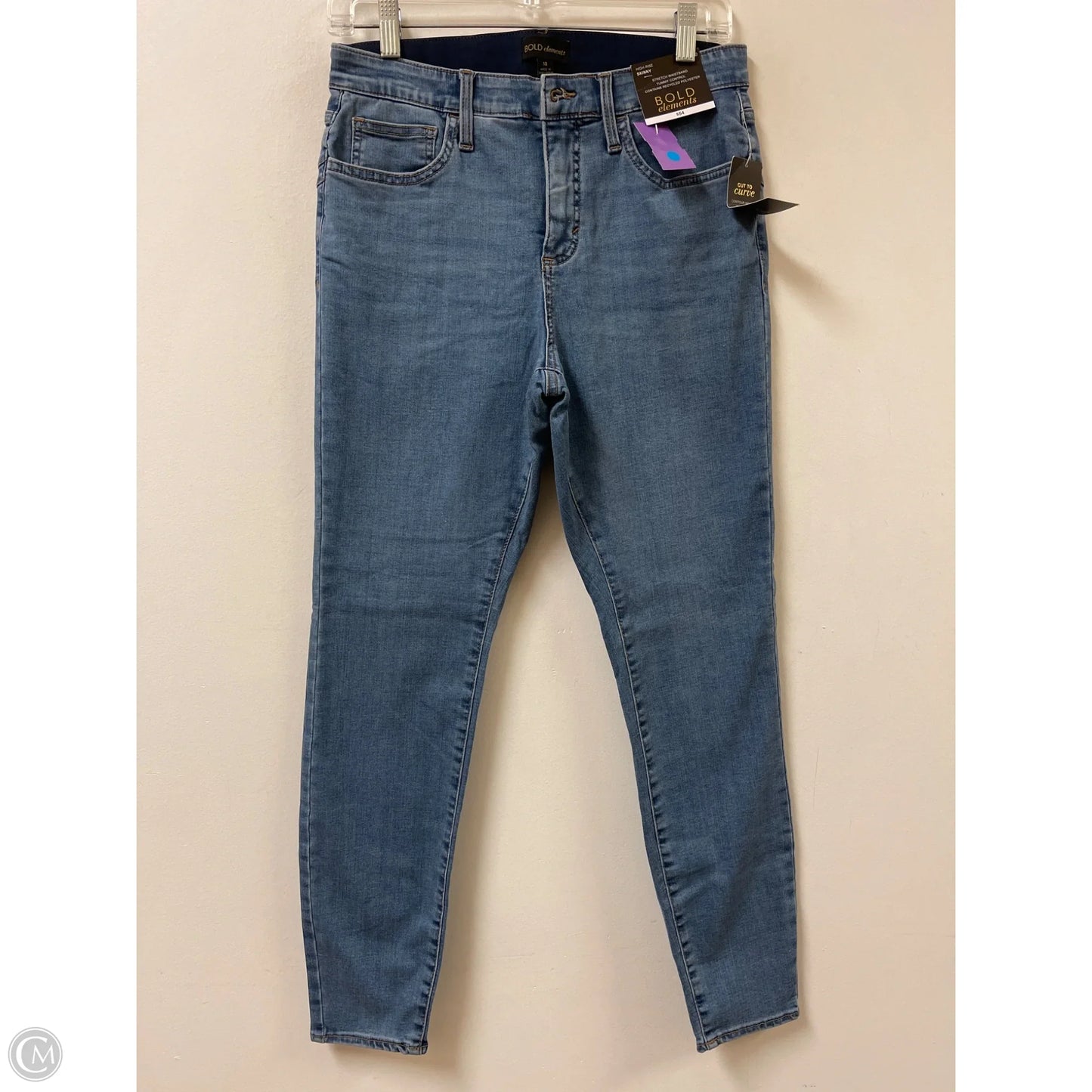 Jeans Skinny By Bold Elements In Blue Denim, Size: 10