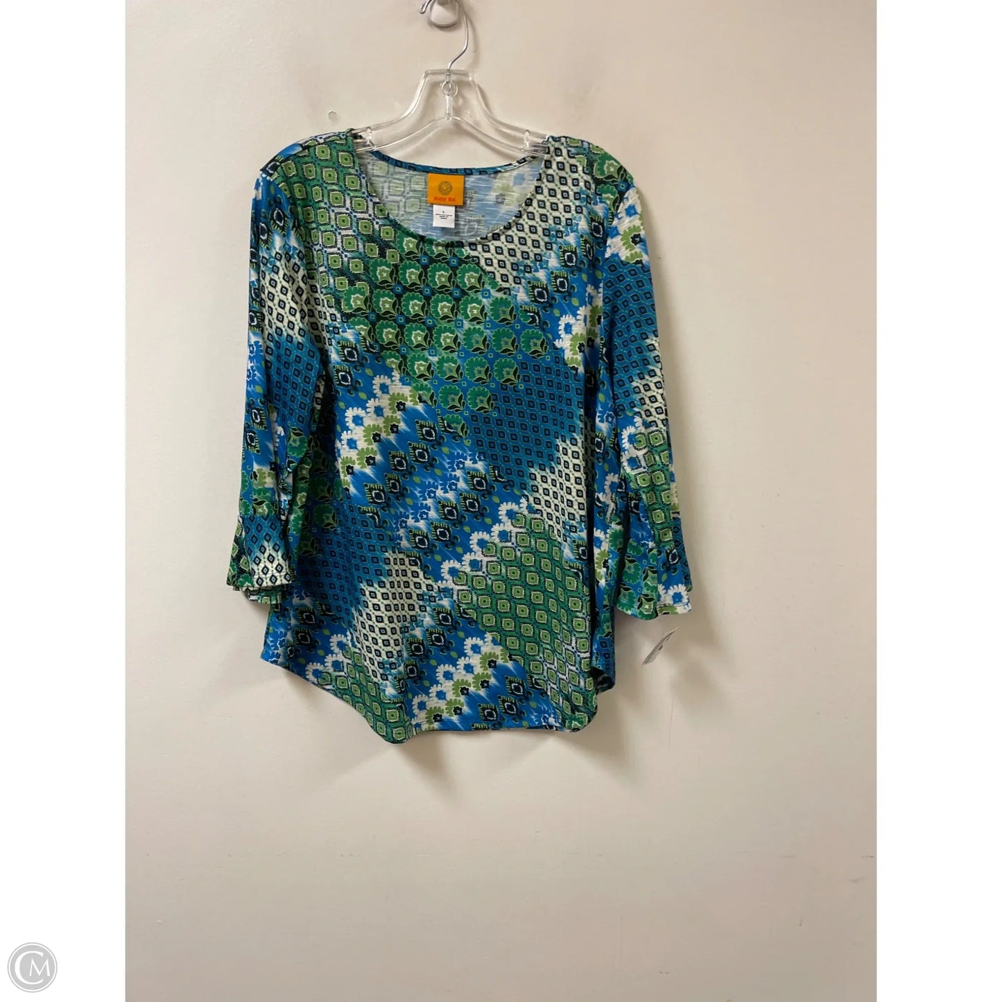 Top Long Sleeve By Ruby Rd In Blue & Green, Size: L