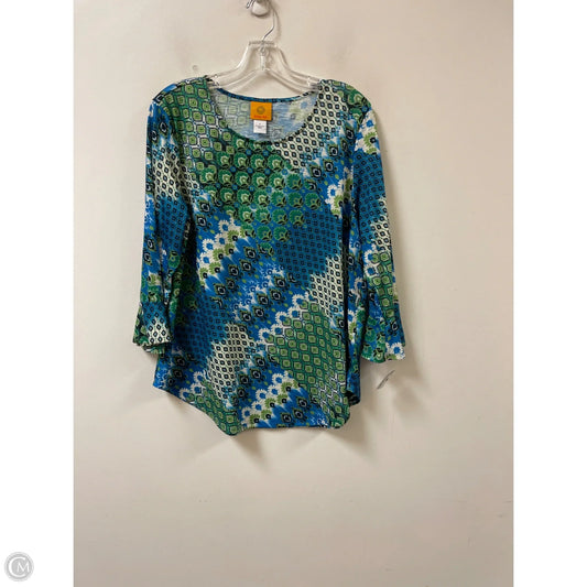 Top Long Sleeve By Ruby Rd In Blue & Green, Size: L