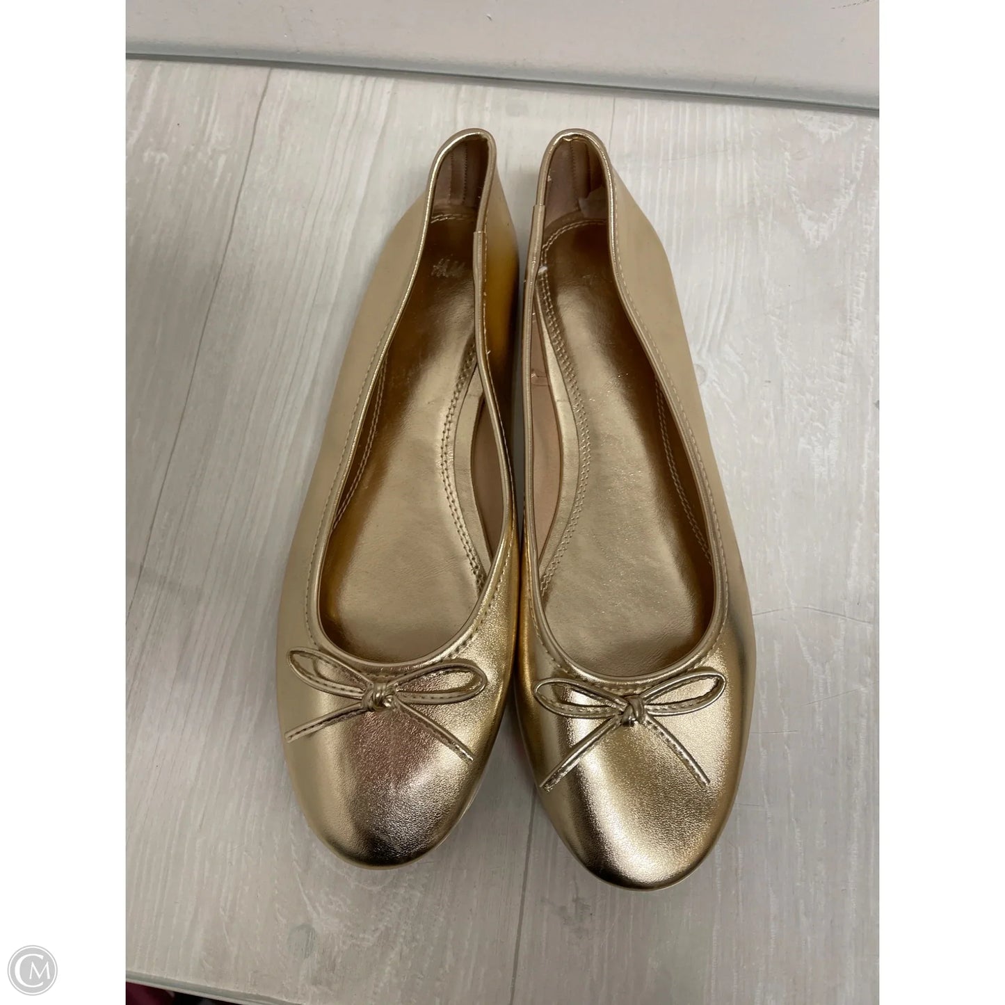 Shoes Flats By H&m In Gold, Size: 10