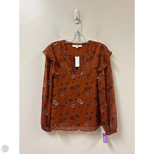 Top Long Sleeve By Loft In Orange, Size: Xs