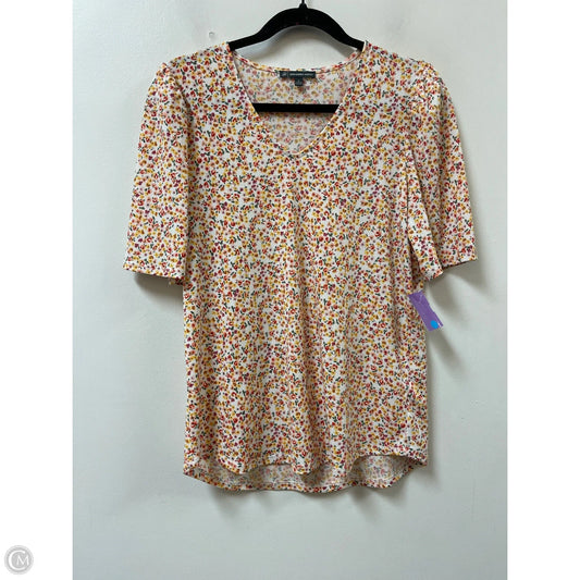Top Short Sleeve By Adrianna Papell In Floral Print, Size: S