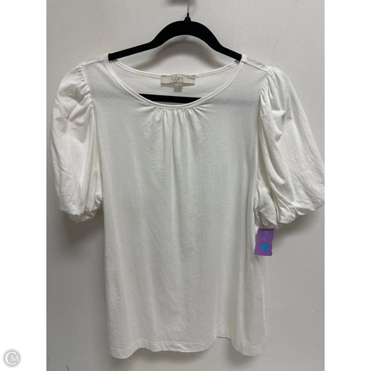 Top Short Sleeve By Loft In White, Size: L