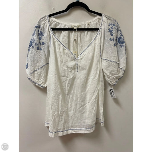 Top Short Sleeve By Max Studio In White, Size: S
