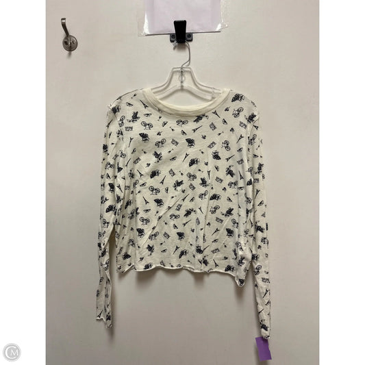 Top Long Sleeve By Maeve In Black & Cream, Size: S