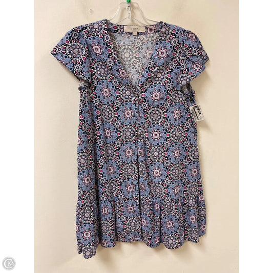 Dress Casual Midi By Loft In Blue & Purple, Size: Xsp