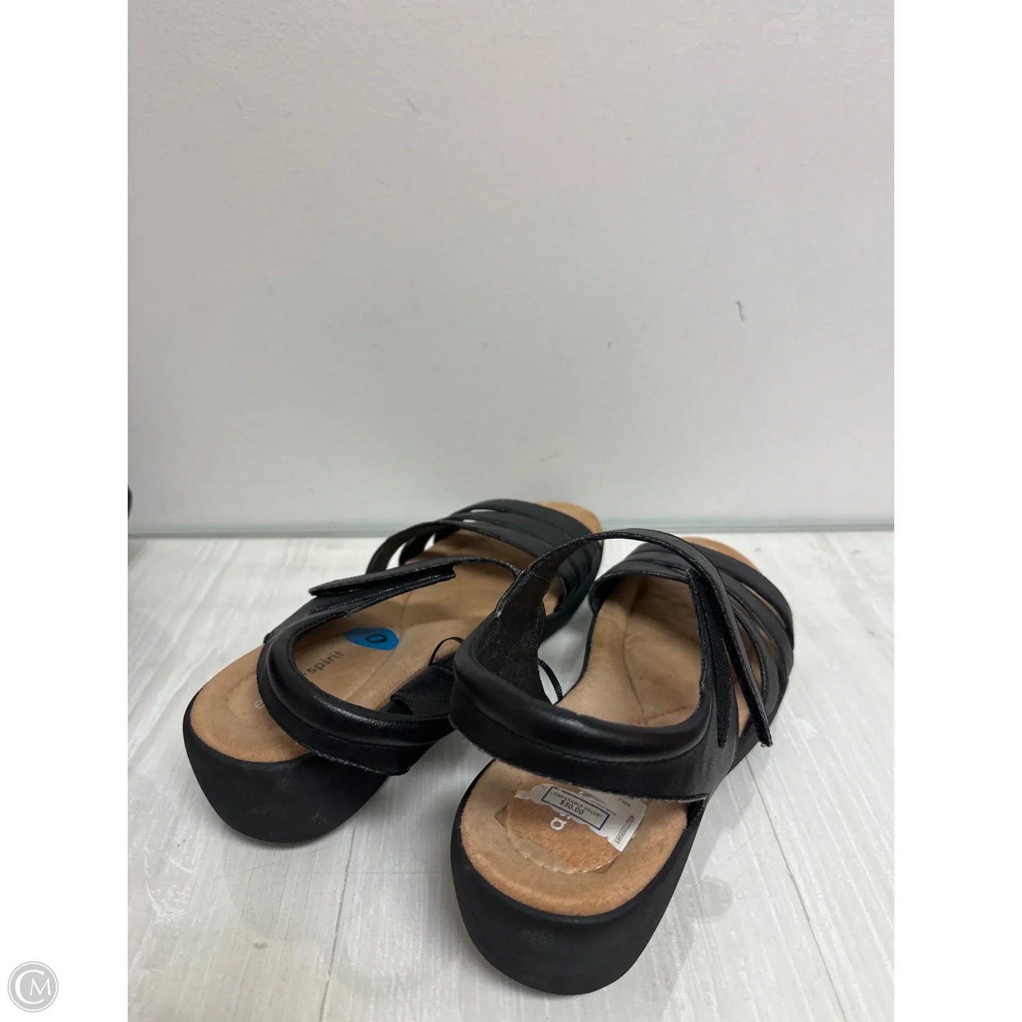Sandals Heels Wedge By Easy Spirit In Black, Size: 10