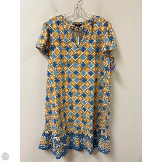 Dress Casual Midi By Ann Taylor In Blue & Yellow, Size: Xl