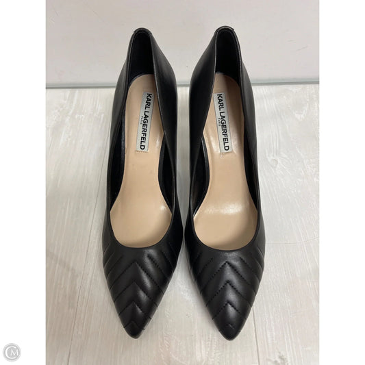 Shoes Designer By Karl Lagerfeld In Black, Size: 9