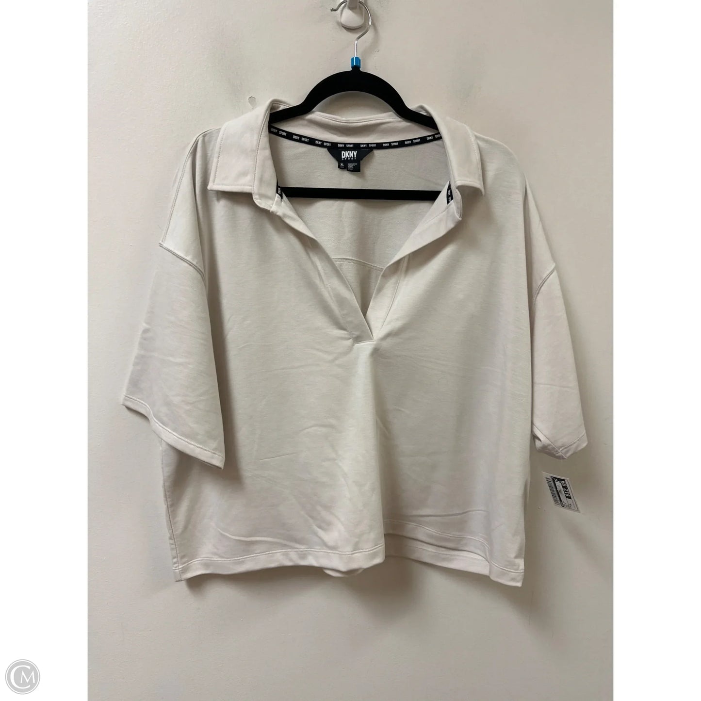 Top Short Sleeve By Dkny In White, Size: Xl