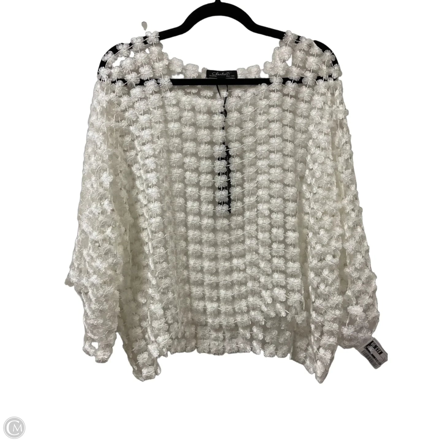Top Long Sleeve By Charlie B In White, Size: L