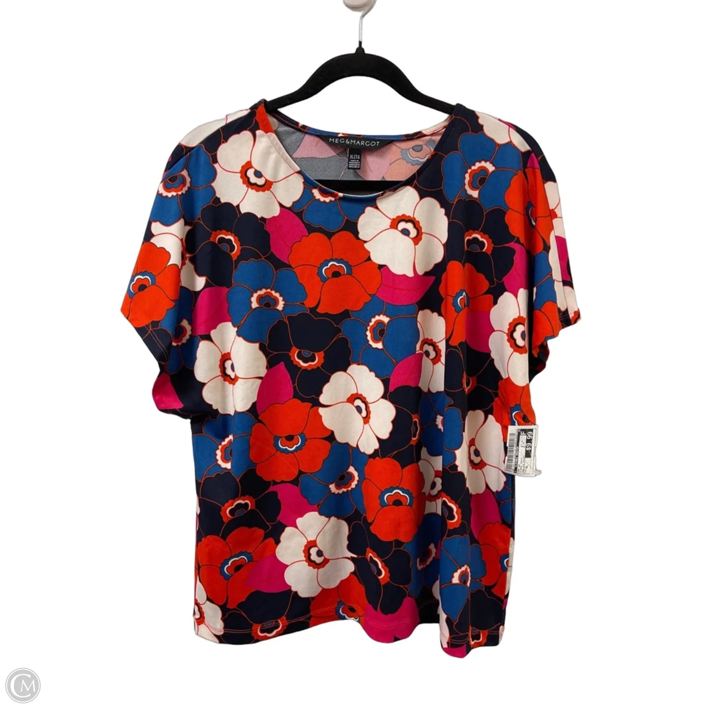 Top Short Sleeve By Clothes Mentor In Floral Print, Size: Xl