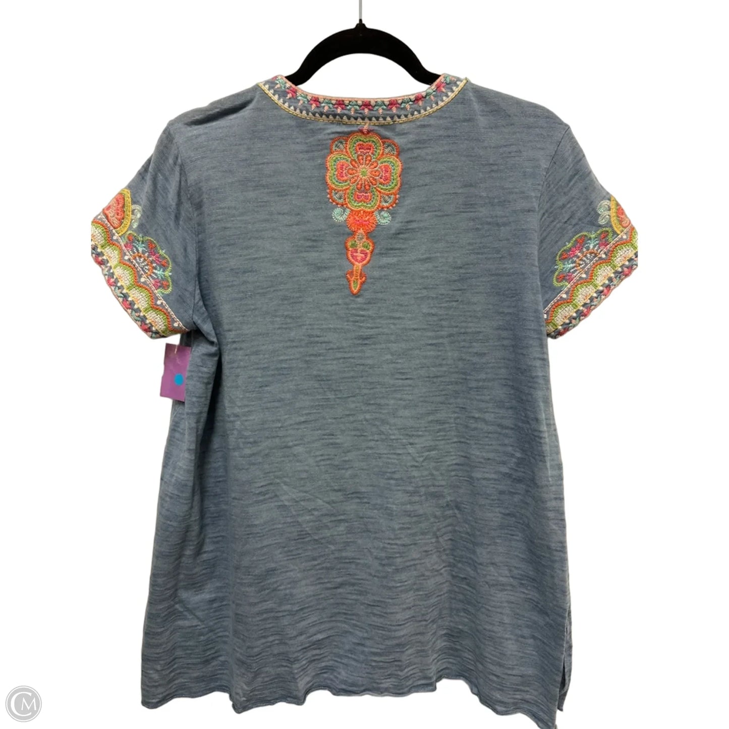 Top Short Sleeve By Sharon Young In Blue, Size: Xs