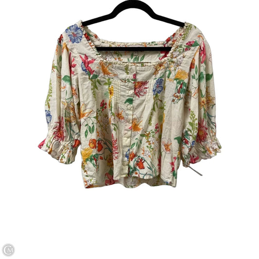 Blouse Long Sleeve By Laura Ashley In Floral Print, Size: S