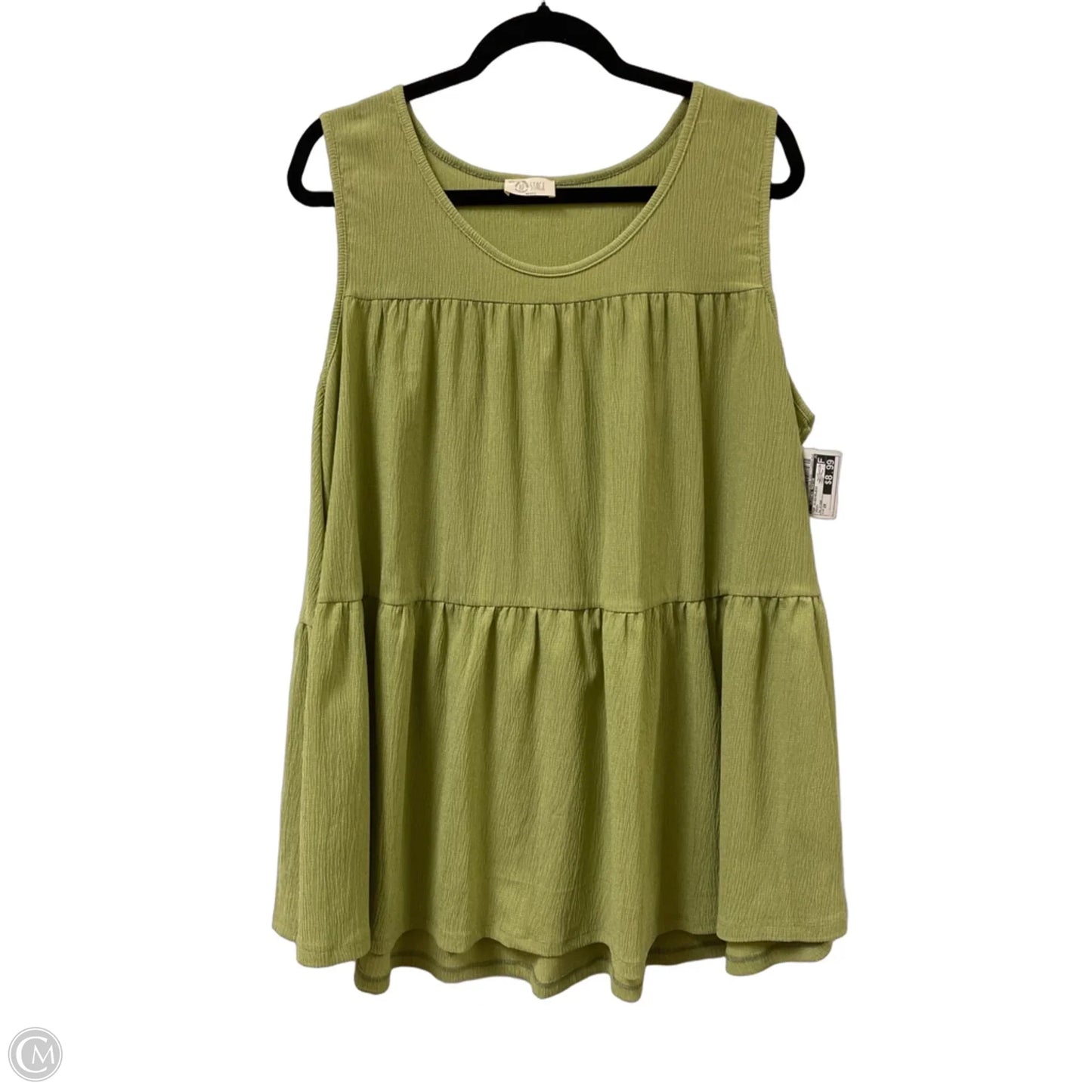 Top Sleeveless By Clothes Mentor In Green, Size: 2x