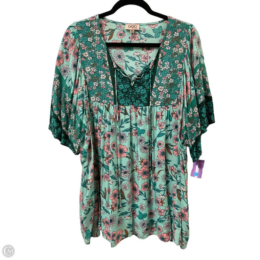 Top Short Sleeve By Gigio In Floral Print, Size: 2x