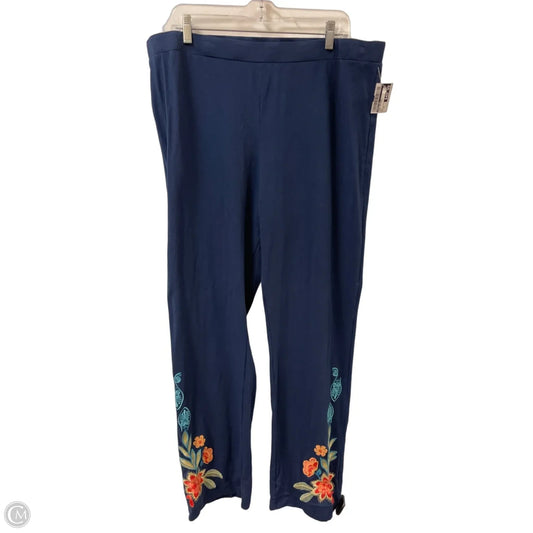 Pants Designer By Johnny Was In Blue, Size: 18