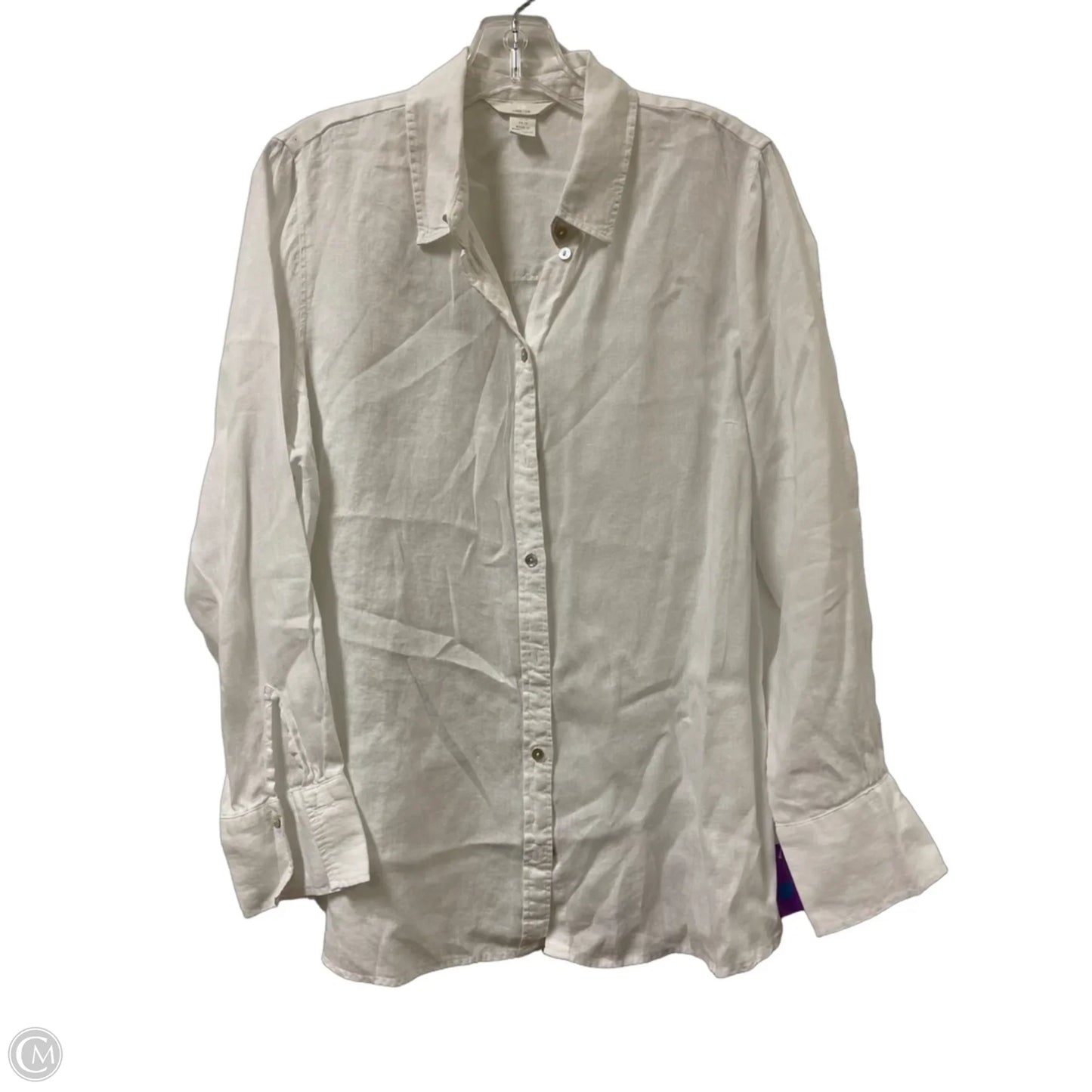 Blouse Long Sleeve By H&m In White, Size: L